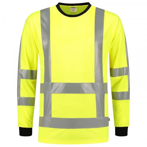 TRICORP, T-Shirt EN ISO 20471 Birdseye Langarm, Yellow, 103002