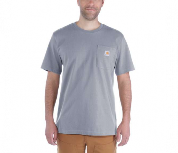 CARHARTT, WORKW POCKET S/S T-SHIRT, HEATHER GREY, 103296