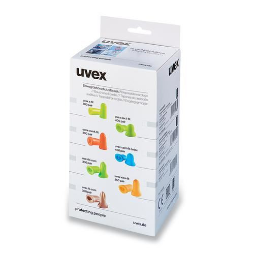 UVEX com4-fit Gehörschutzstöpsel SNR 33 dB 300 Paar lose in der Nachfüllbox / 2112023