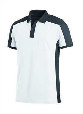 FHB KONRAD Polo-Shirt, weiß-anthrazit