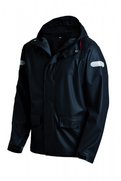FHB RAINER PU-Stretch-Regenjacke, schwarz
