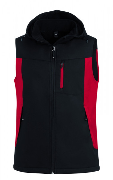 FHB JUSTUS Softshellweste, rot-schwarz
