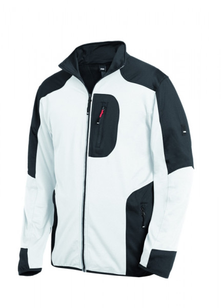 FHB RALF Jersey-Fleece-Jacke, weiß-anthrazit