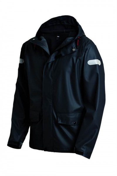 FHB RAINER PU-Stretch-Regenjacke, schwarz