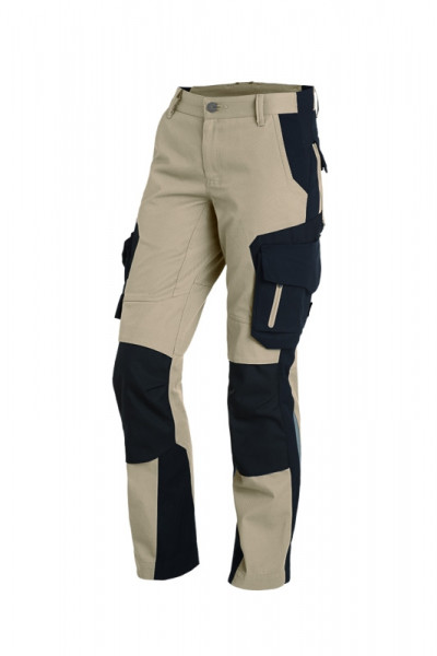 FHB ALMA Arbeitshose Damen , beige-schwarz