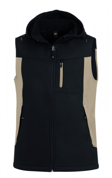 FHB JUSTUS Softshellweste, beige-schwarz