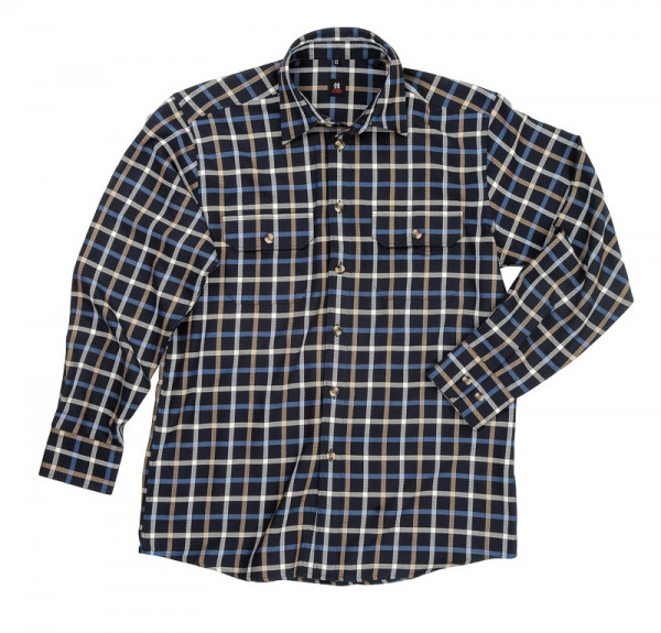 FHB ALOIS Arbeitshemd, marine-royalblau