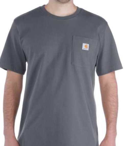 CARHARTT, WORKW POCKET S/S T-SHIRT, CHARCOAL, 103296