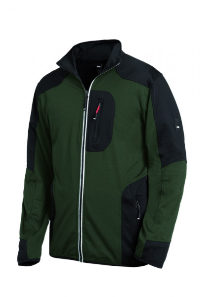 FHB RALF Jersey-Fleece-Jacke, oliv-schwarz