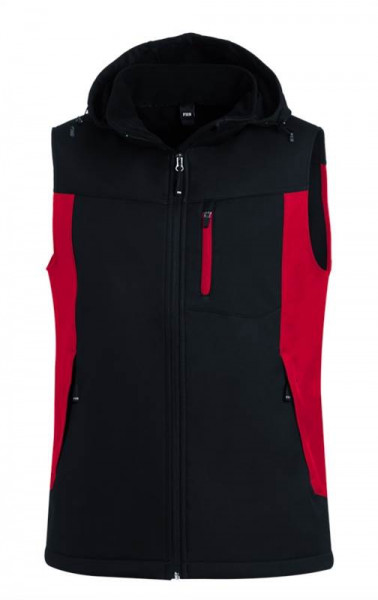 FHB JUSTUS Softshellweste, rot-schwarz