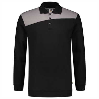 TRICORP, Sweatshirt Polokragen Bicolor Quernaht, BlackGrey, 302004