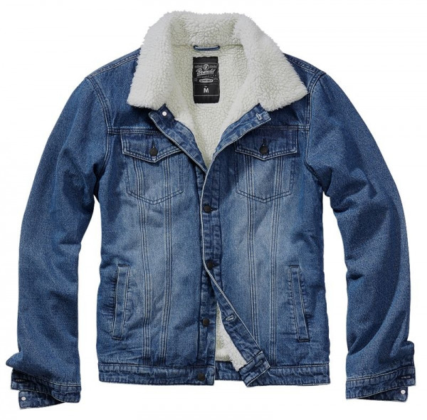 BRANDIT, Sherpa Demin Jacket, denim blue-off white / 3171